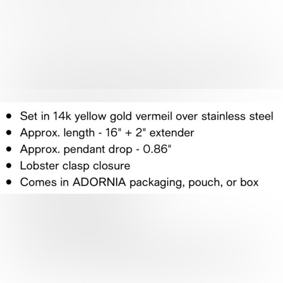 NWT Adornia evil eye pendant.14k gold vermeil over stainless steel.16” - Picture 3 of 5